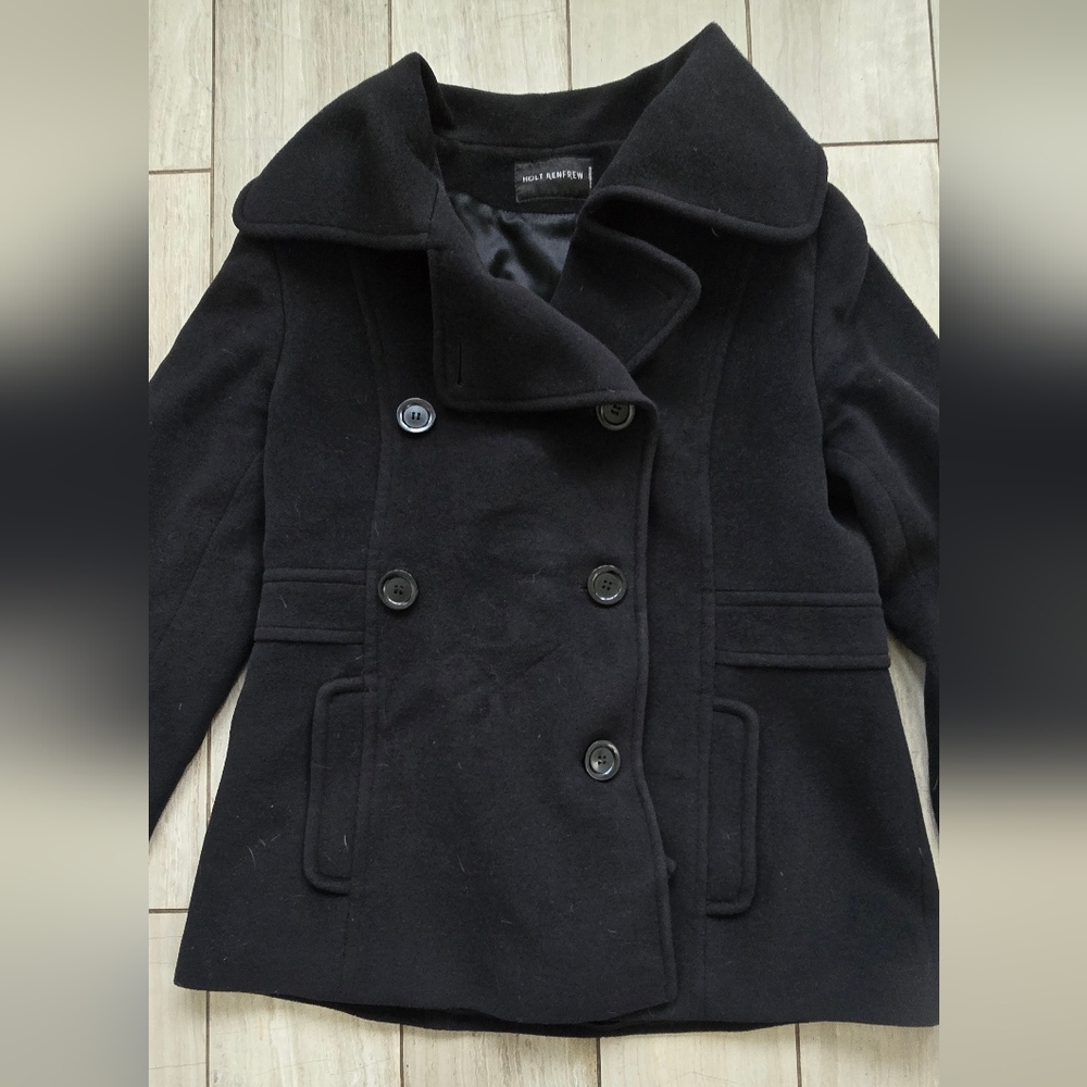Black Double-Breasted Peacoat